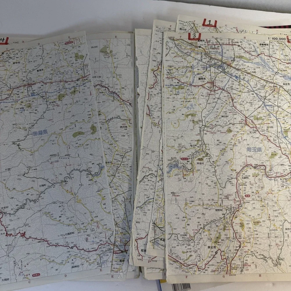 Lot of 4 Vintage Mapple Japan Road Atlases Kanto Kyushu Kansai Hokkaido B-10
